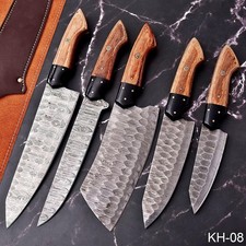 Custom Handmade CHEF KNIFE Set Kitchen Knives Cutlery Forged Damascus Steel 034 picture