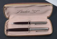 Vintage Parker 51  Pen Pencil Set Burgundy w/silver trim Original Box--1804.26 picture