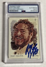 Post Malone Hand Signed Auto 2019 Topps Allen and Ginter Musician #176 - PSA picture