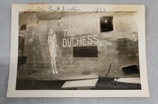 Vtg WWII 1944 The Duchess B-24 Bomber Nose Art Photo Pin-Up  Dutch East Indies  picture