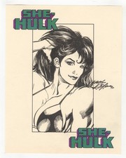 She-Hulk Original Comic Art Drawing by Neal Adams Signed picture