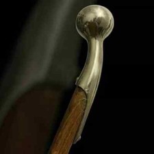 NEW SOLID ANTIQUE SOLID BRASS HANDLE WOODEN WALKING STICK CANE VINTAGE DESIGNER picture