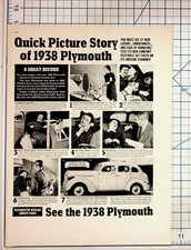 1938 Plymouth Car Original Magazine Ad Vintage Automobile History Ephemera picture