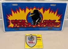 Brand New Disney Dick Tracy Crime Stopper License Plate With Detective Badge picture