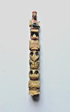 Original Inuit Eskimo Hand Carved Totem; Early 1900's; Miniature 3