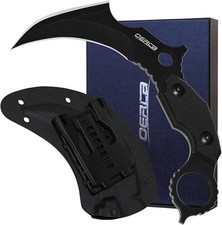 Ol0019be Double Edge Karambit Tactical Knife Full Tang 420hc Stonewashed Stainle picture