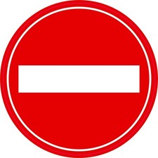 StickerTalk Red No Entry Sign Vinyl Sticker, 5 inches by 5 inches picture