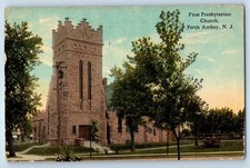 1913 Perth Amboy New Jersey Postcard First Presbyterian Church Building Roadside picture