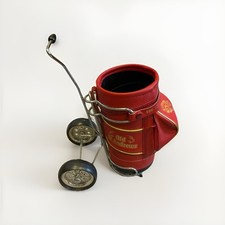 Vintage Old St Andrews Scotch Whisky Golf Bag Trolley Cart Holder w Tees picture