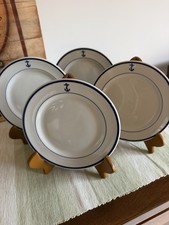4 US Navy Fouled Anchor 7 1/4 In. China Cake Plates Sterling Ohio China picture
