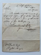 1815 U.S. War Department Letter – Accountant's Office – Post-War of 1812 picture