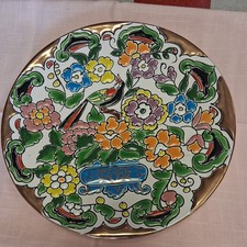 Vintage Ceramicas Decorative Plate with Gold Trim Made in Spain sig Esta Pentado picture