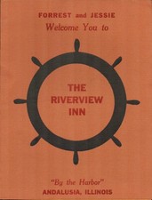 1978 THE RIVERVIEW INN vintage dinner menu ANDALUSIA, ILLINOIS (by the Harbor) picture