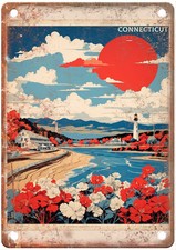 Vintage Connecticut United States Retro Look Travel Poster Metal Sign T3632 picture