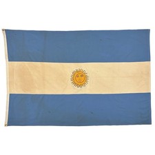 Vintage Sewn Cotton Argentina Flag Sun May World Cloth Antique Textile Art Decor picture