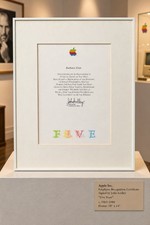 Vtg 1980s Apple Computer 5 Year Service Award Certificate John Sculley Rainbow picture