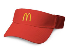 McDonald's Red Crew Visor One Size Fits Most McDonalds Approved Vendor BRAND NEW picture