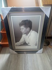 Vtg JFK John F. Kennedy 35th President Portrait LARGE  Custom Framed Photograph picture