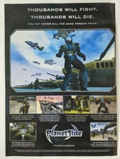 DAMAGED PlanetSide Print Ad Game Poster Art PROMO Original MMORPG MMO Advert picture