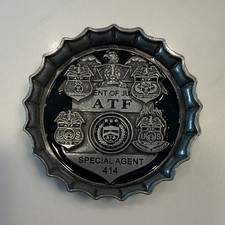ATF Milwaukee Special Agent 414 Breweriana Collectible Bottle Cap Challenge Coin picture