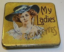 My Ladies Cigarettes Tin with Buttons & Beads inside (as found at estate sale) picture
