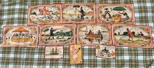 Vintage Tony Sarg Signed Linen Placemat & Cocktail Napkin Lot 10pc Whimsical picture