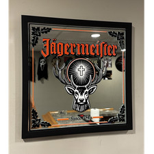 Jagermeister Framed Mirror Sign | Bar Man Cave Wall Decor | Alcohol Gift Ideas | picture