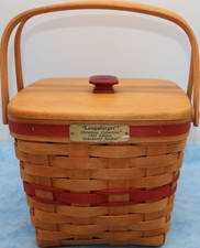 Longaberger 1995 Red Cranberry Christmas Basket Lid Liner Protector picture