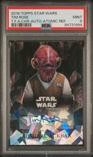 2016 Topps Star Wars T.F.A. Admiral Ackbar Tim Rose Auto  Refractor /99 PSA 9 picture