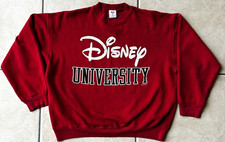 Vintage 90s Disney University Rare Sweatshirt Red XL Boxy Walt Disney World USA picture