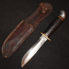 Vintage Western Fixed Blade Hunting & Utility Knife Red Spacers Boulder Colorado picture
