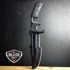 COUNTER-STRIKE CSGO BLACK HUNTSMAN KNIFE Hunting Bowie Survival CS:GO BLADE NEW picture