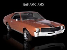 1969 AMC American Motors AMX Metal Sign: 12x16