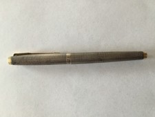 VINTAGE 1970s PARKER 75 STERLING SILVER CISELE FOUNTAIN PEN 14K M, France picture