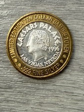 $10 Caesars Palace 1996 Las Vegas .999 Silver Round Gaming Token picture