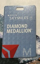 NEW DELTA Air Lines MILLION MILER Elite SKYMILES DIAMOND Metal Luggage Tag x2 picture