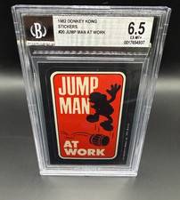 1982 DONKEY KONG JUMP MAN AT WORK Sticker Card Mario Rookie RC BGS 6.5 EX-MT+ picture