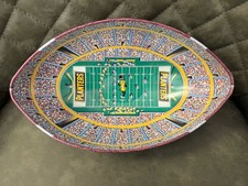 VTG 1990s Planters Mr. Peanut Tin Football Shaped Snack Bowl 6x10x3.5 Perfect picture
