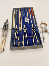 Vintage Dietzgen Commander Drafting Tool Set Compasses Dividers w/Case Mixed Lot picture