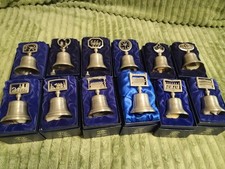 Crown & Rose 12 Days of Christmas Pewter Bells Complete Set In Original Boxes picture