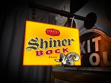 XL Shiner Bock Hanging LED Light Box | Double Sided Beer Bar Garage Sign Decor picture