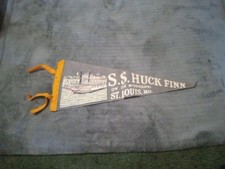 Vintage S.S. Huck Finn On The Mississippi Pennant St. Louis MO Decent Condition picture