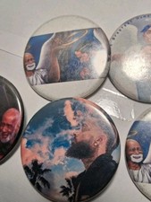 5 Vintage Nipsy Russell And Tupac Badge Button Pins picture
