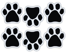 Mini Dog Paw Magnets (Set of 6) - Black - Decorate Your Car, Refrigerator, More picture