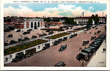 Postcard General View of R. R. Plaza and Station Asbury Park New Jersey picture