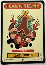 Flash Friends Series 2 Tattoo Art Trading Card GAEL 5XP10 TARO ALIEN MONSTER 147 picture