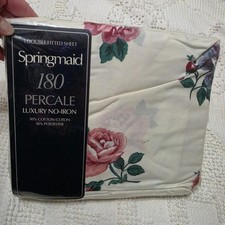 Springmaid Double Fitted Sheet Marjorie Vintage Retro Floral Beauty  picture