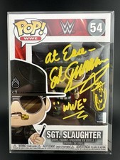 Signed INSCRIBED Sgt. Slaughter G.I. Joe Funko POP Figure 2022 NYCC WWE WWF JSA picture
