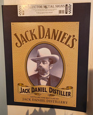 Jack Daniel’s Distiller Metal Sign Wall Plaque Beige Black Distillery Theme picture