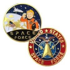 US Space Force Gold Plated Challenge Coin Military Commemorative Collectible picture